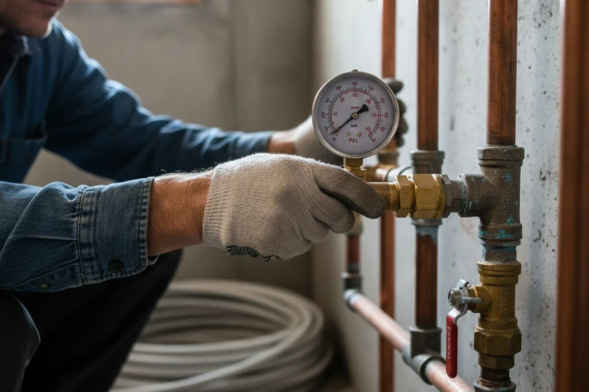 Pressure testing a repaired line during Water Line Repair in Gallitzin